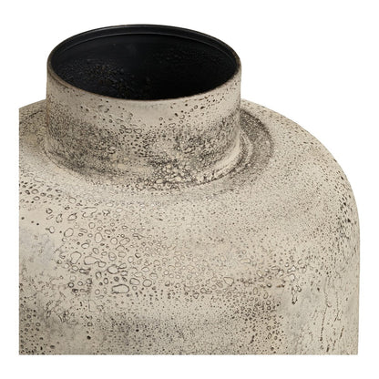 Hoher Blumentopf aus Metall, Antik-Beige, Ø 24 × 60,5 cm | VIA X SELECTION