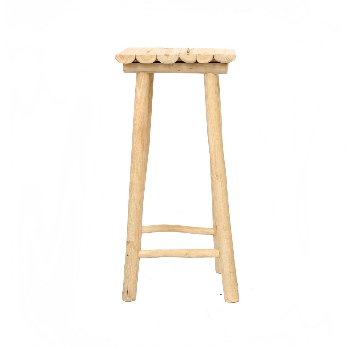 Barhocker aus Teakholz natur mit rustikaler Oberfläche | VIA X SELECTION