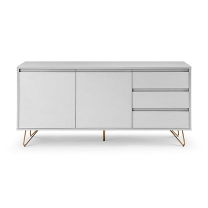 Sideboard weiß mit 2 Türen und 3 Schubladen, 40 × 150 × 70 cm | VIA X SELECTION