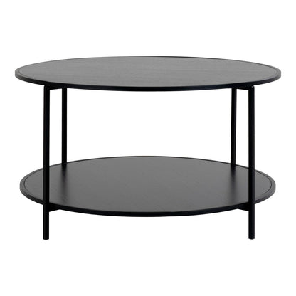 Runder Couchtisch aus Metall mit schwarzer Platte, Ø, 80 × 45 cm | VIA X SELECTION