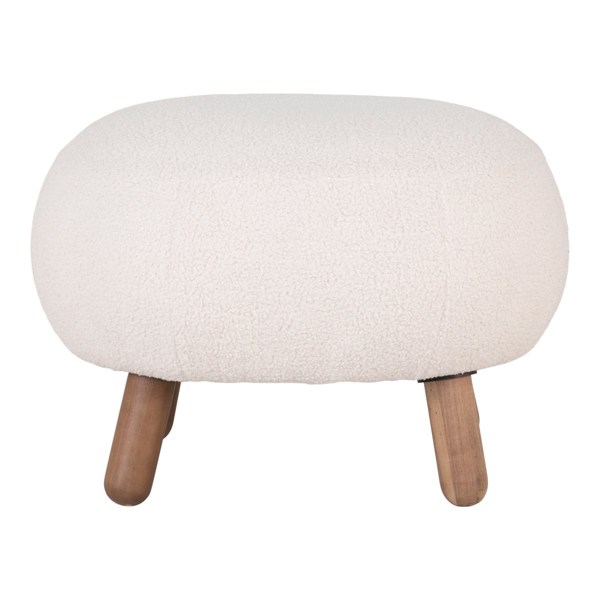Fußhocker in Lammfelloptik Weiß | VIA X SELECTION