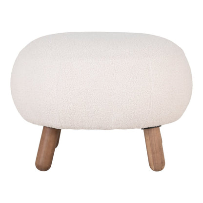 Fußhocker in Lammfelloptik Weiß | VIA X SELECTION