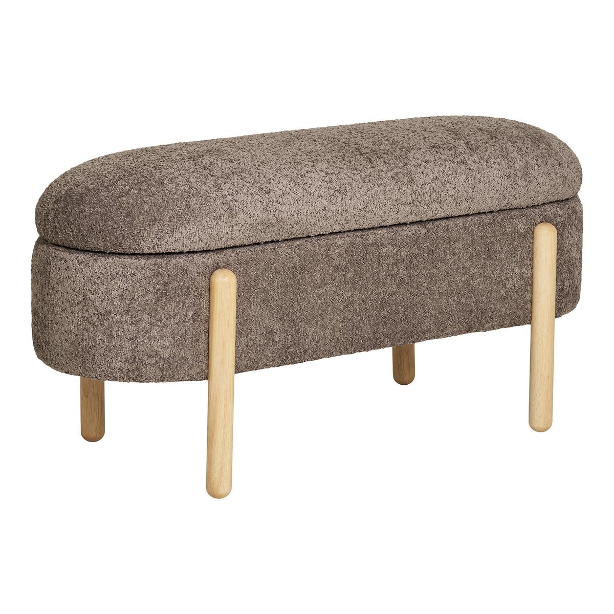 Sitzbank aus Stoff braun 98 cm mit Holzgestell | VIA X SELECTION