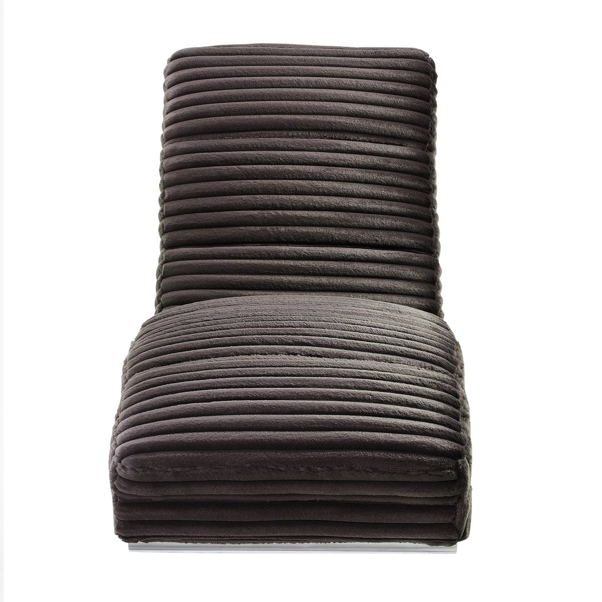 Chaiselongue aus schwarzem Plüsch-Cord mit Metallgestell | VIA X SELECTION