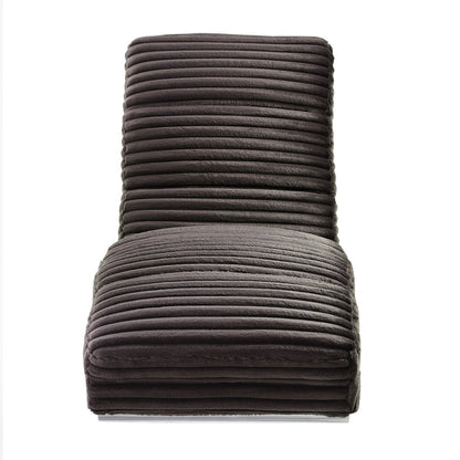 Chaiselongue aus schwarzem Plüsch-Cord mit Metallgestell | VIA X SELECTION