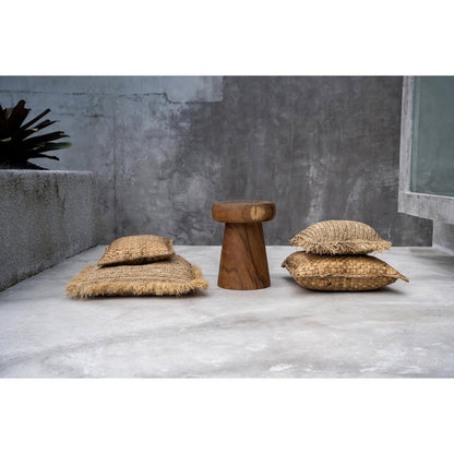 Großer Kissenbezug aus Raffia in Naturton, 60 × 60 cm | VIA X SELECTION