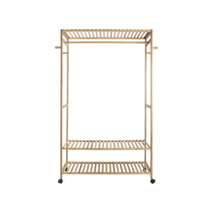 Kleiderständer aus Bambus mit Rollen und Ablage, 113 × 165 cm | VIA X SELECTION