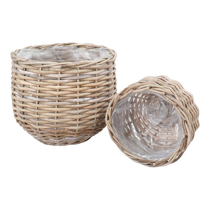 Korb-Set aus Kubu-Rattan, Natur, 2-teilig | VIA X SELECTION