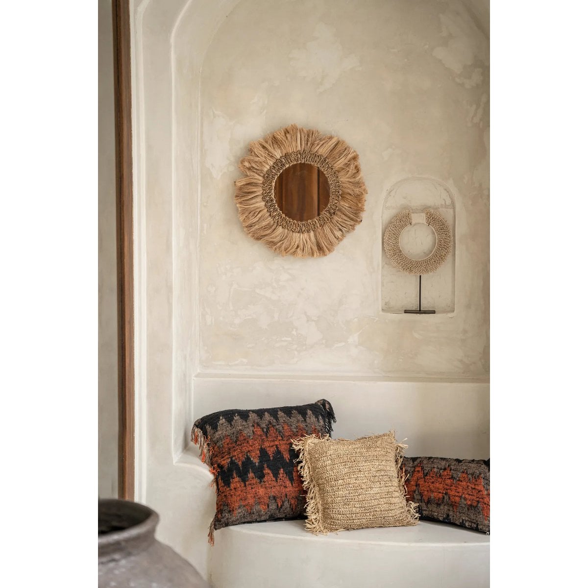 Runder Wandspiegel mit handwerklichem Rahmen 60 cm | VIA X SELECTION