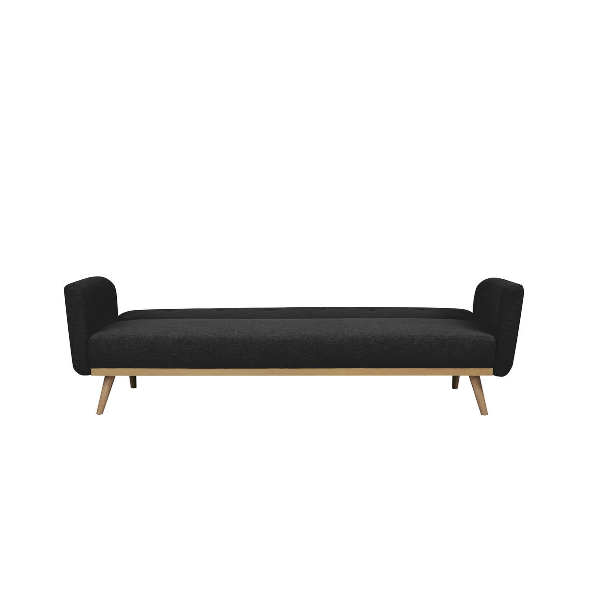 Schlafsofa in schwarzem Feinstrukturstoff mit Holzgestell | VIA X SELECTION