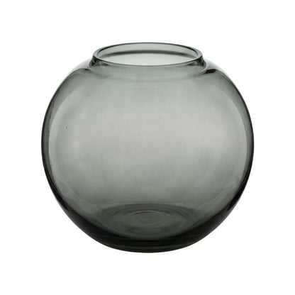 Runde Vase aus rauchgrauem Glas | VIA X SELECTION