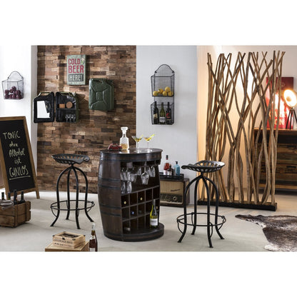 Barhocker aus Metall schwarz mit Traktorsitz | VIA X SELECTION