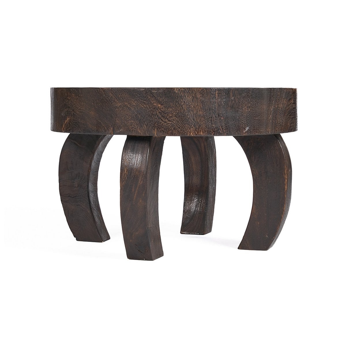 Runder Couchtisch aus Holz im Walnusston, Ø, 70 × 45 cm | VIA X SELECTION