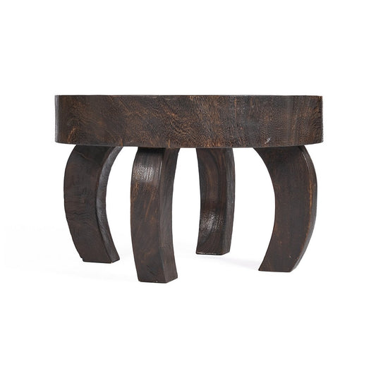 Runder Couchtisch aus Holz im Walnusston, Ø, 70 × 45 cm | VIA X SELECTION