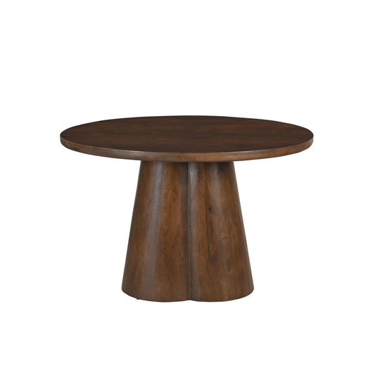 Runder Esstisch Mangoholz zweiteilige Säule 120 cm | VIA X SELECTION