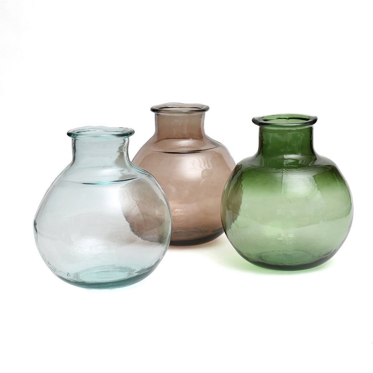 Organische Vase aus grünem Recyclingglas | VIA X SELECTION