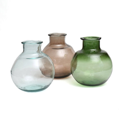 Organische Vase aus grünem Recyclingglas | VIA X SELECTION