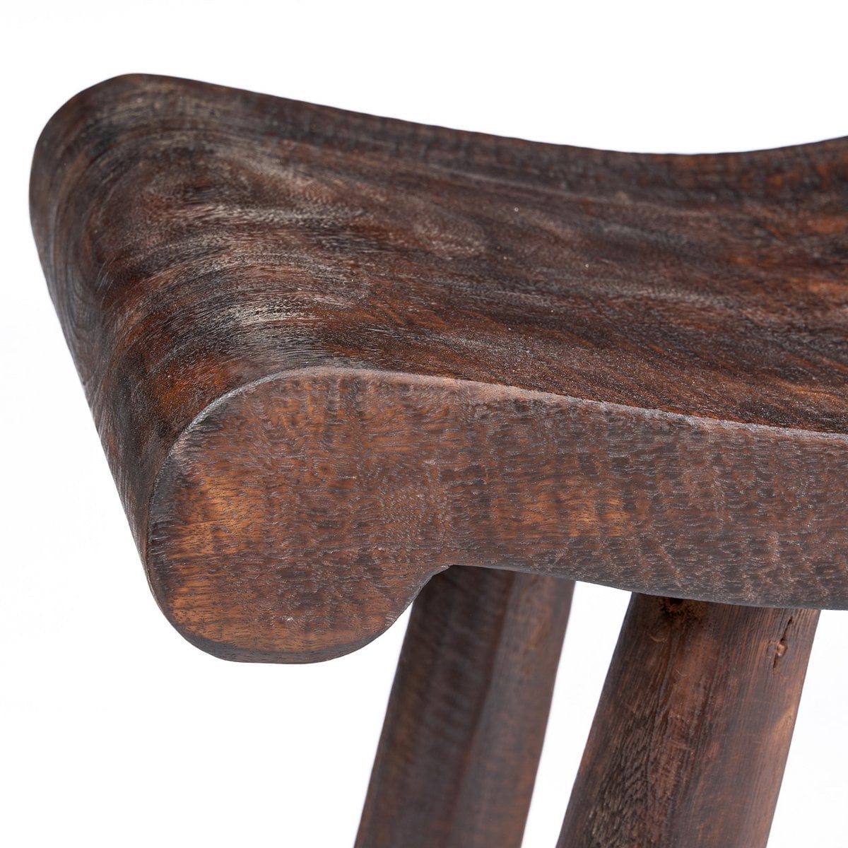 Sitzbank aus Mangoholz dunkelbraun 150 cm mit Wellenform | VIA X SELECTION