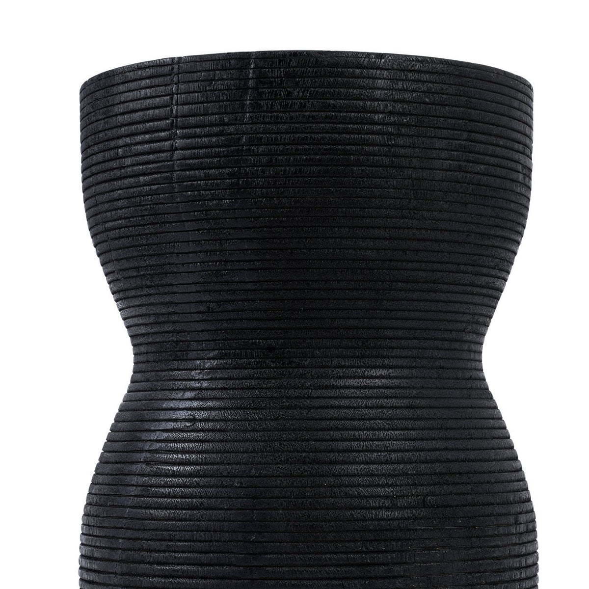 Hocker aus Suarholz schwarz mit organischer Maserung | VIA X SELECTION