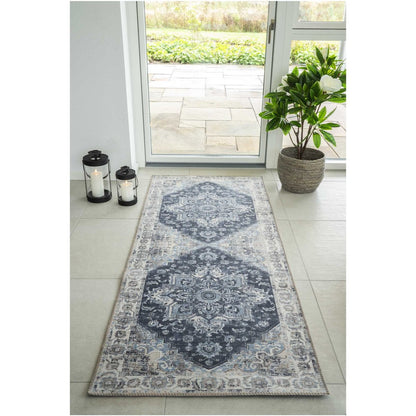Läufer aus Chenille-Polyester blau, 80 × 200 cm | VIA X SELECTION