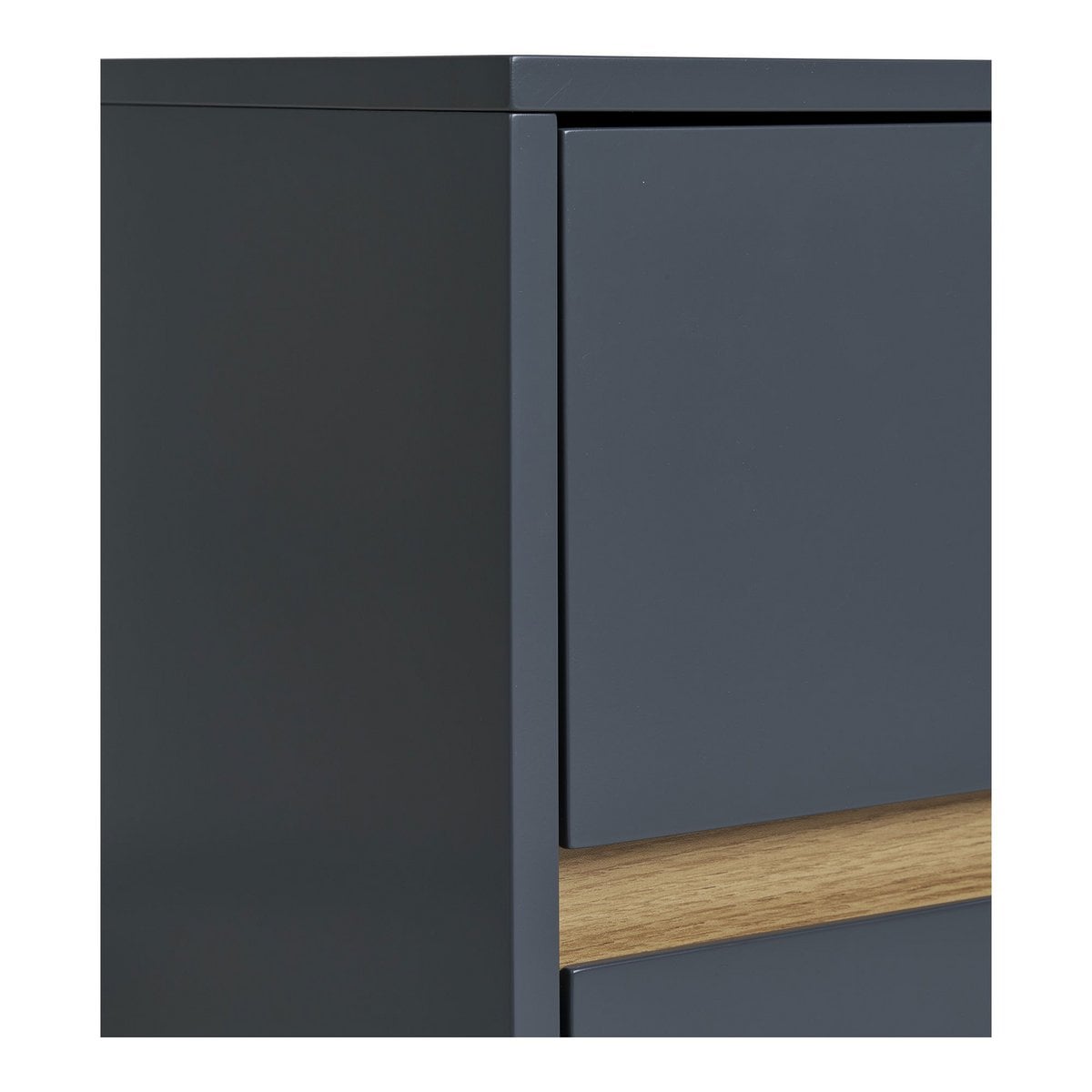 Beistelltisch mit 2 Schubladen in Dunkelgrau, 35 × 40 × 55 cm | VIA X SELECTION