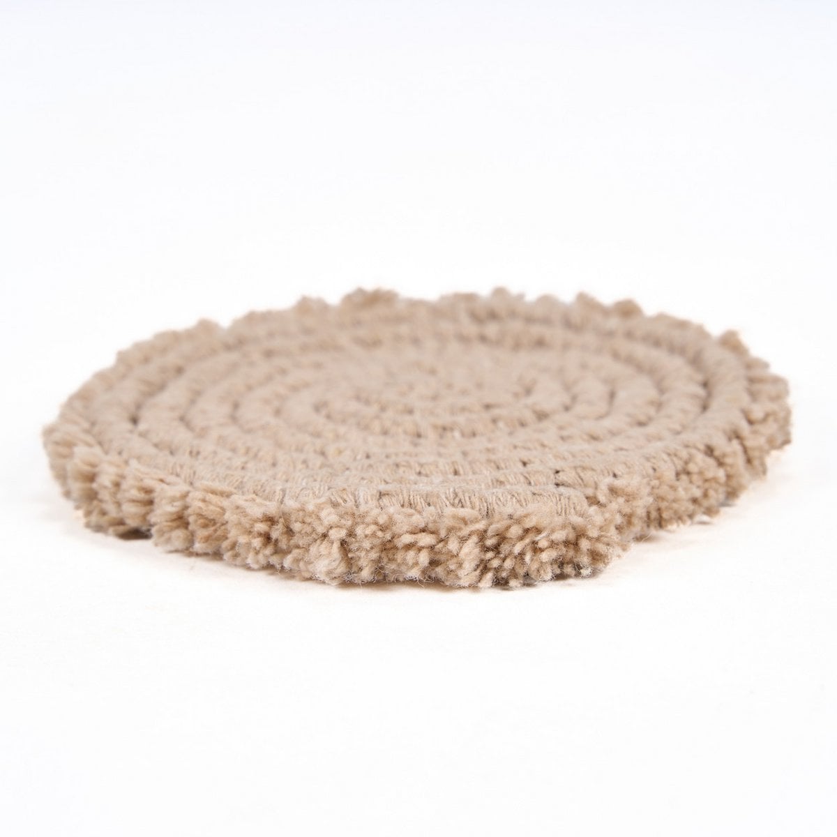 Baumwoll-Untersetzer in Beige, Ø 12 cm | VIA X SELECTION