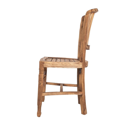 Esszimmerstuhl aus recyceltem Teakholz mit Lederbespannung | VIA X SELECTION