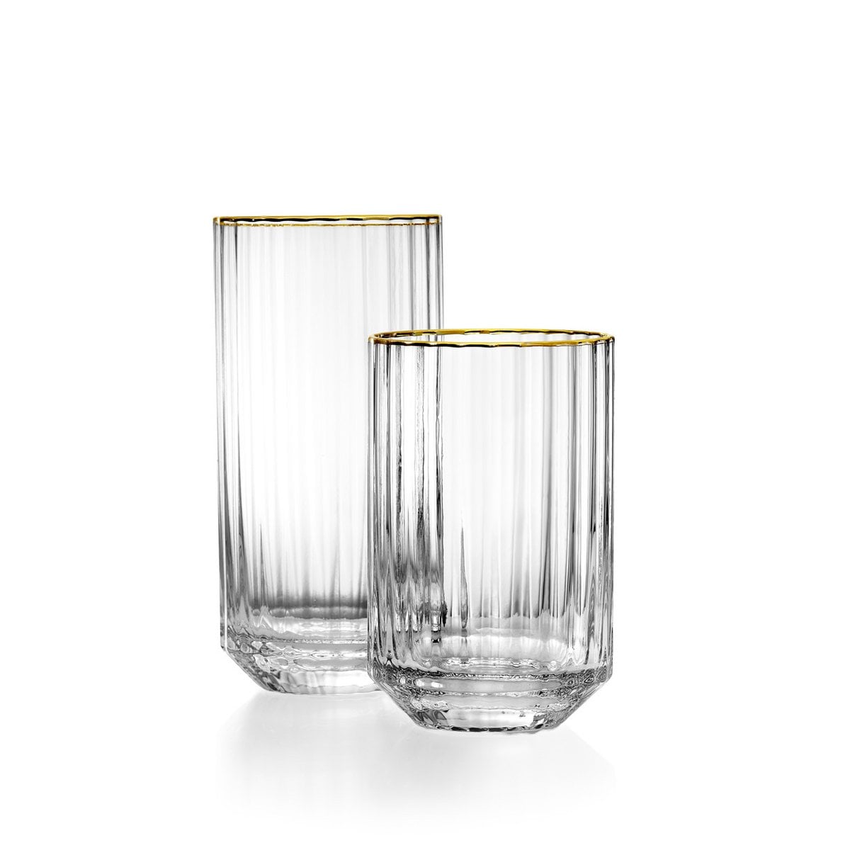Trinkglas aus Recyclingglas mit Goldrand 10,8 cm | VIA X SELECTION