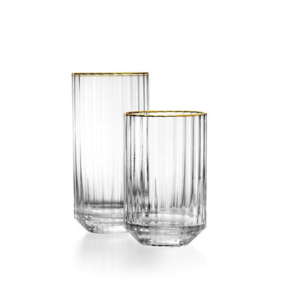 Trinkglas aus Recyclingglas mit Goldrand 10,8 cm | VIA X SELECTION