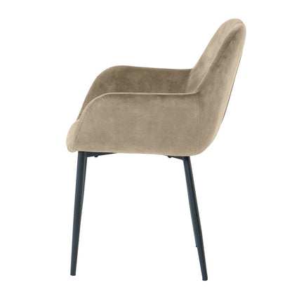 Armlehnstuhl aus Samt beige im 2er-Set | VIA X SELECTION