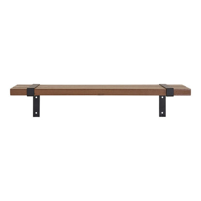 Flaches Wandregal schwarz-natur, 50 × 15 × 10 cm | VIA X SELECTION
