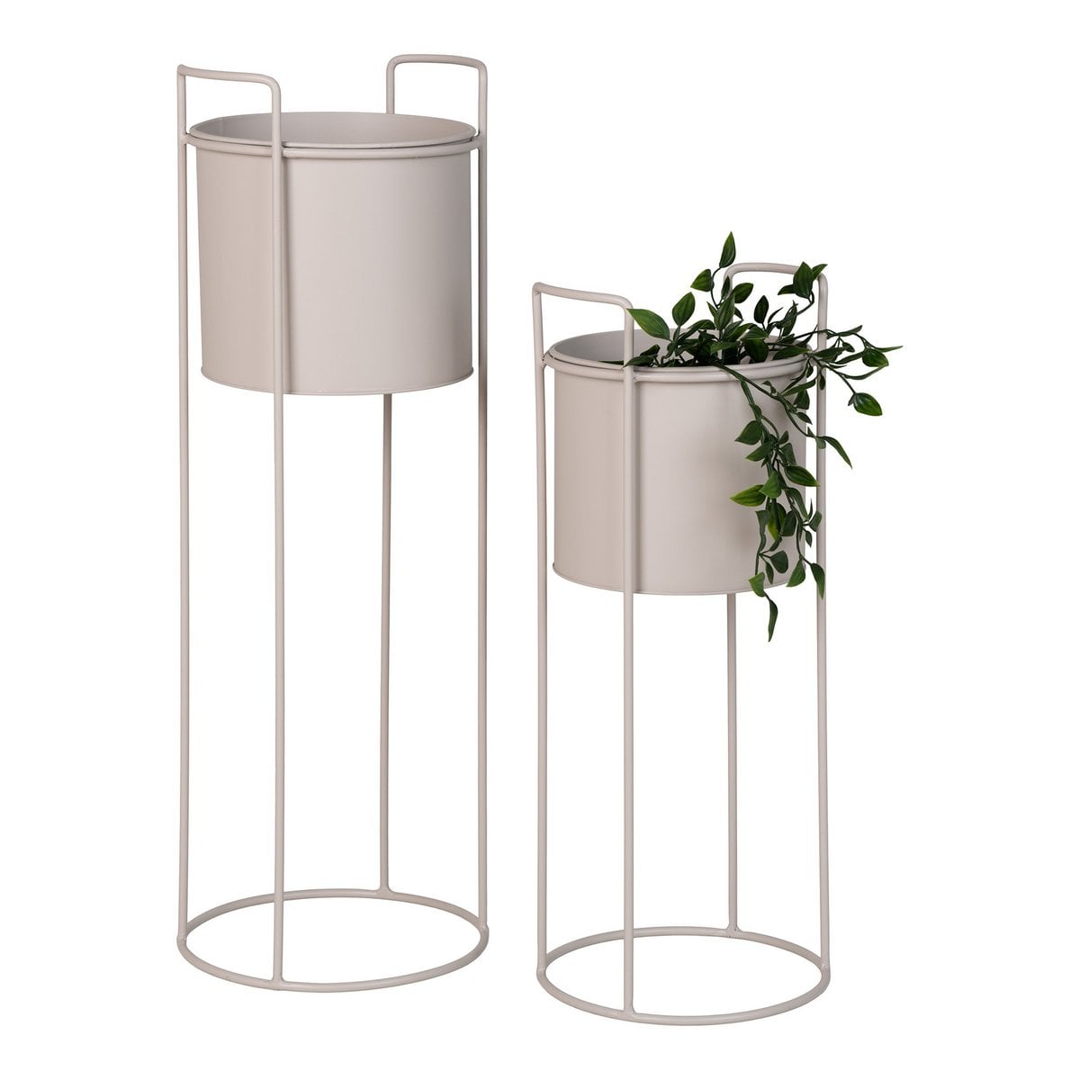 Pflanzständer-Set aus Stahl, Sand, 2-teilig | VIA X SELECTION