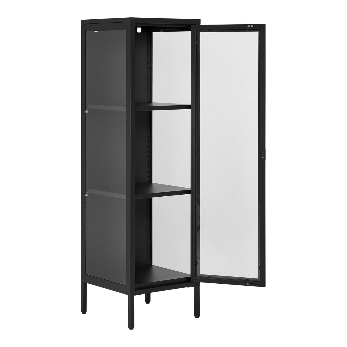 Schmale Vitrine schwarz, 40 × 35 × 140 cm | VIA X SELECTION