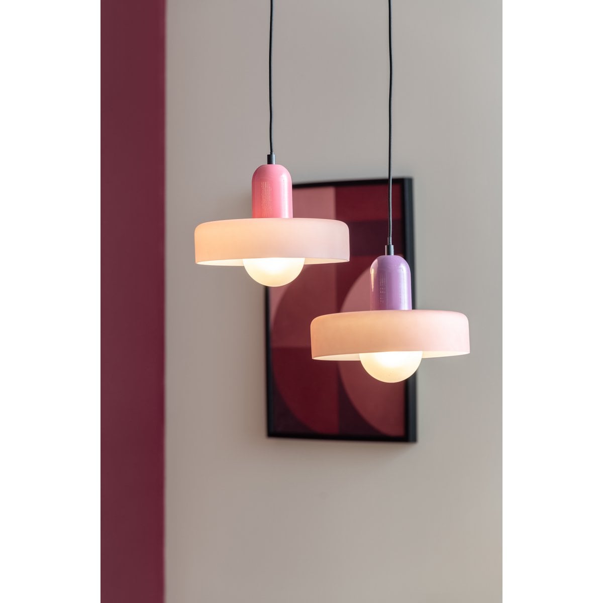 Leitmotiv Opaco Grato Pendelleuchte aus Glas in Roségold | VIA X SELECTION