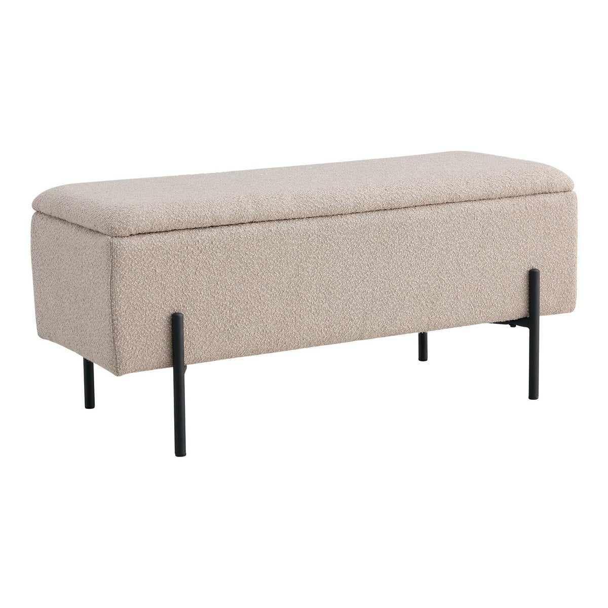Sitzbank aus Bouclé beige 95 cm mit Stauraum | VIA X SELECTION