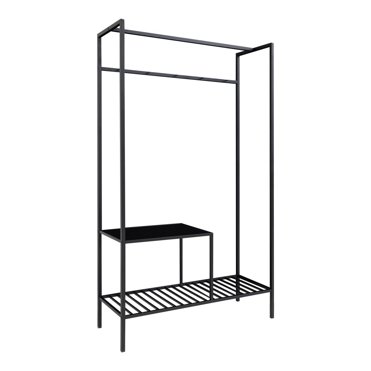 Offener Kleiderschrank aus schwarzem Stahl, 101 × 38 × 170 cm | VIA X SELECTION