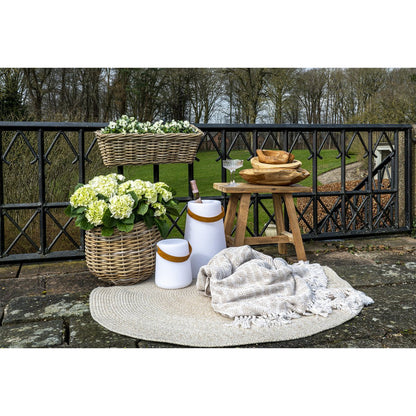 Plaid aus recycelter Baumwolle in Elfenbein und Beige, 130 × 160 cm | VIA X SELECTION
