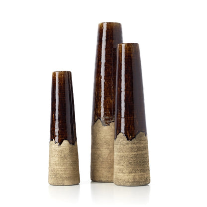 Schmale Vase aus braunem Steinzeug | VIA X SELECTION