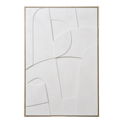 Weiße Relief-Wanddekoration auf Leinwand, 60 × 90 cm | VIA X SELECTION