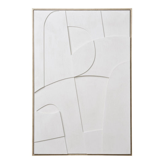 Weiße Relief-Wanddekoration auf Leinwand, 60 × 90 cm | VIA X SELECTION