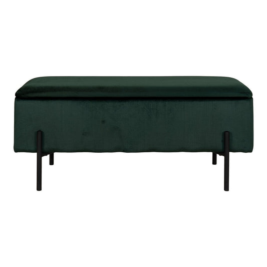 Sitzbank aus Velours grün 95 cm mit Stauraum | VIA X SELECTION