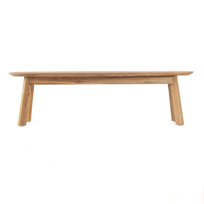 Outdoor-Sitzbank aus recyceltem Teakholz natur mit runder Form | VIA X SELECTION