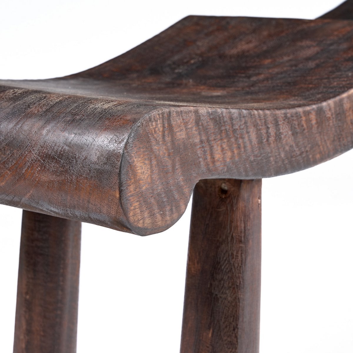 Sitzbank aus Mangoholz dunkelbraun 150 cm mit Wellenform | VIA X SELECTION