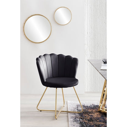 Muschelstuhl aus Samt schwarz im 2er-Set | VIA X SELECTION