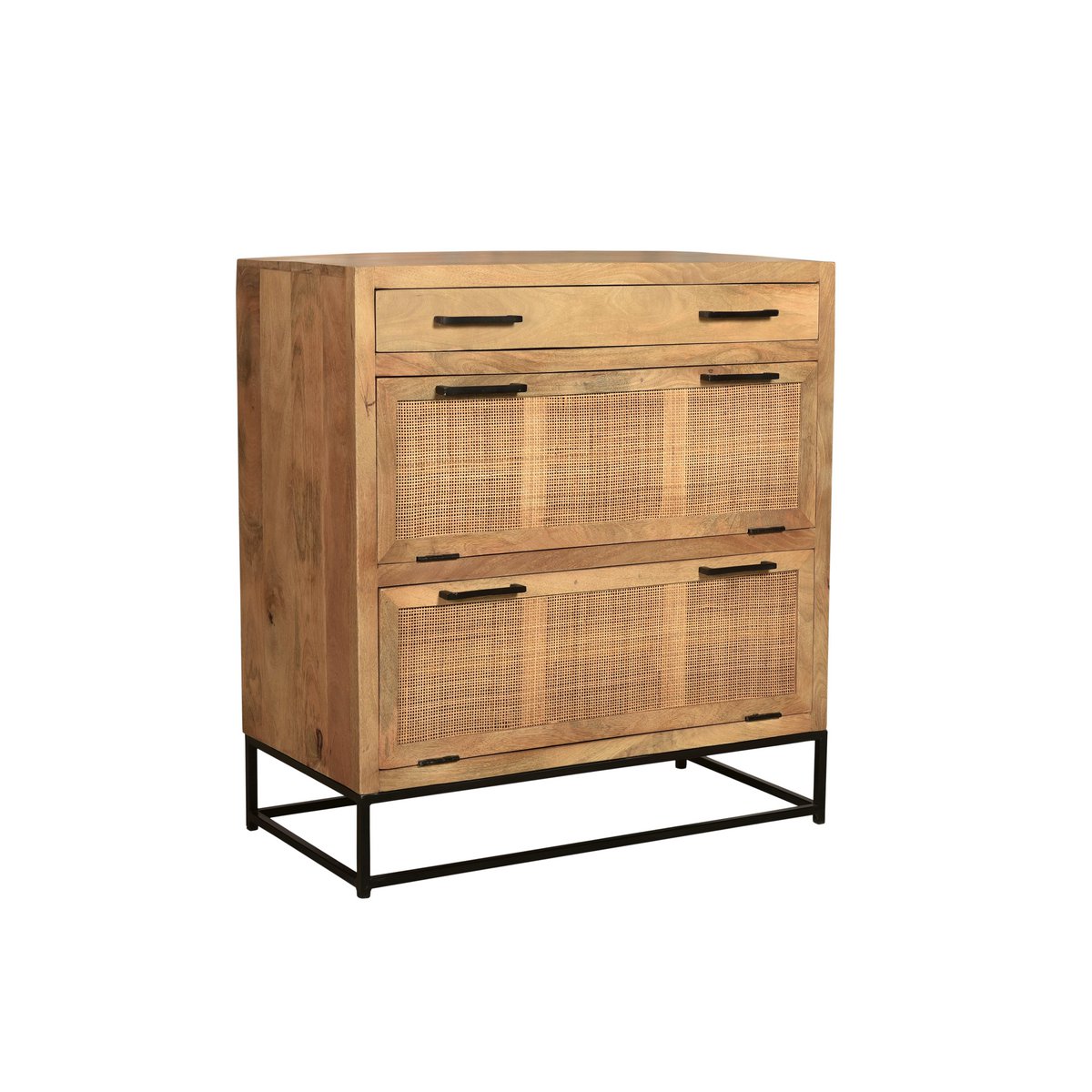 Schuhschrank mit Rattanfront und Schublade 40 × 84,5 × 91 cm | VIA X SELECTION