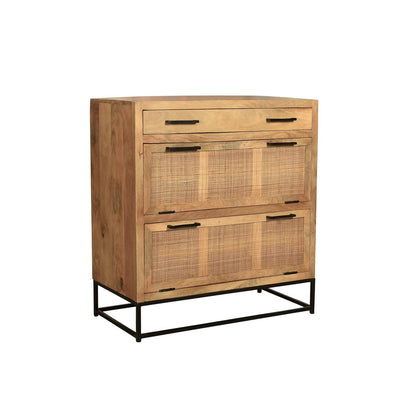 Schuhschrank mit Rattanfront und Schublade 40 × 84,5 × 91 cm | VIA X SELECTION