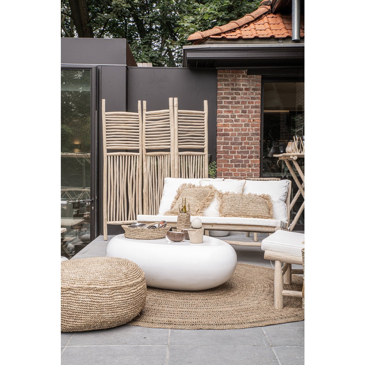 Pouf aus Raffia in Natur | VIA X SELECTION