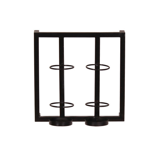 Wand-Weinregal aus schwarzem Metall für 2 Flaschen, 15 × 35 × 35 cm | VIA X SELECTION