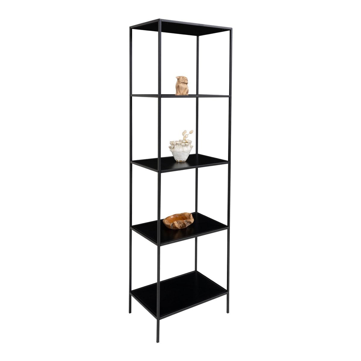 Regal mit 5 Ablagen schwarz, 51 × 36 × 170 cm | VIA X SELECTION