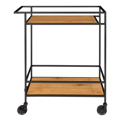 Barwagen in Eichenoptik und Schwarz, 68 × 40 × 79 cm | VIA X SELECTION